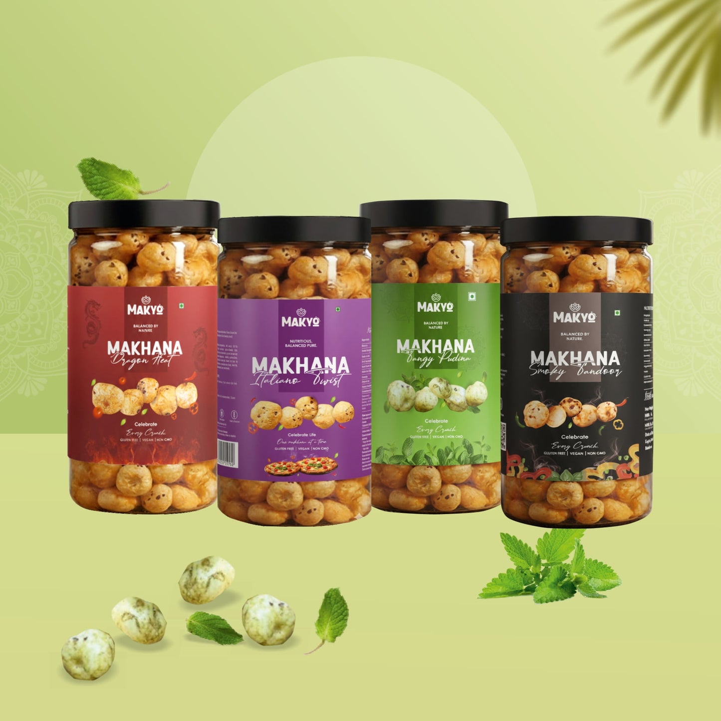 Makyo Four Flavour Makhana Combo, 3 × 65g