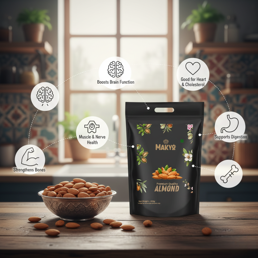 Premium Almonds (Badam) 400g | Crunchy, Fresh & Natural