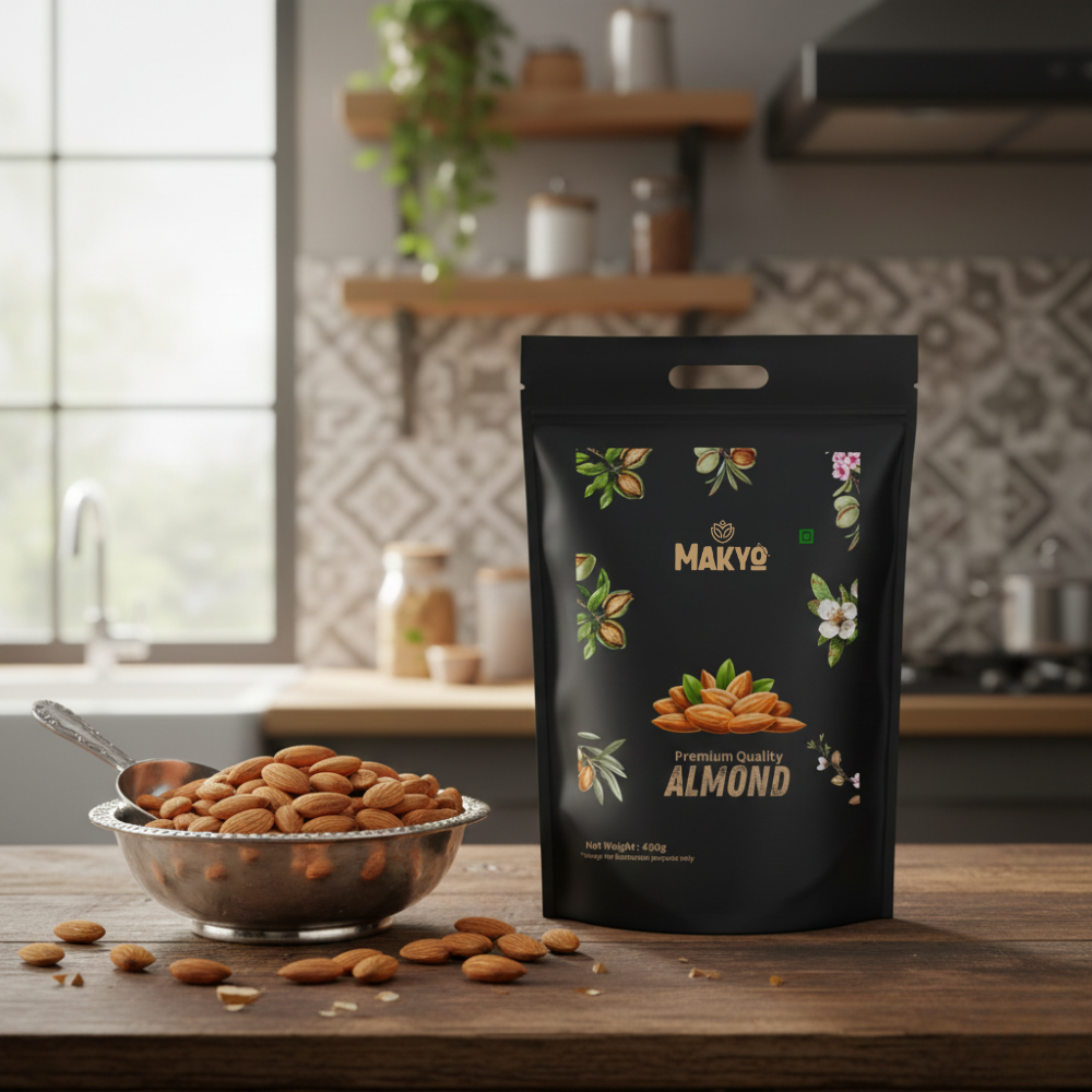 Premium Almonds (Badam) 400g | Crunchy, Fresh & Natural