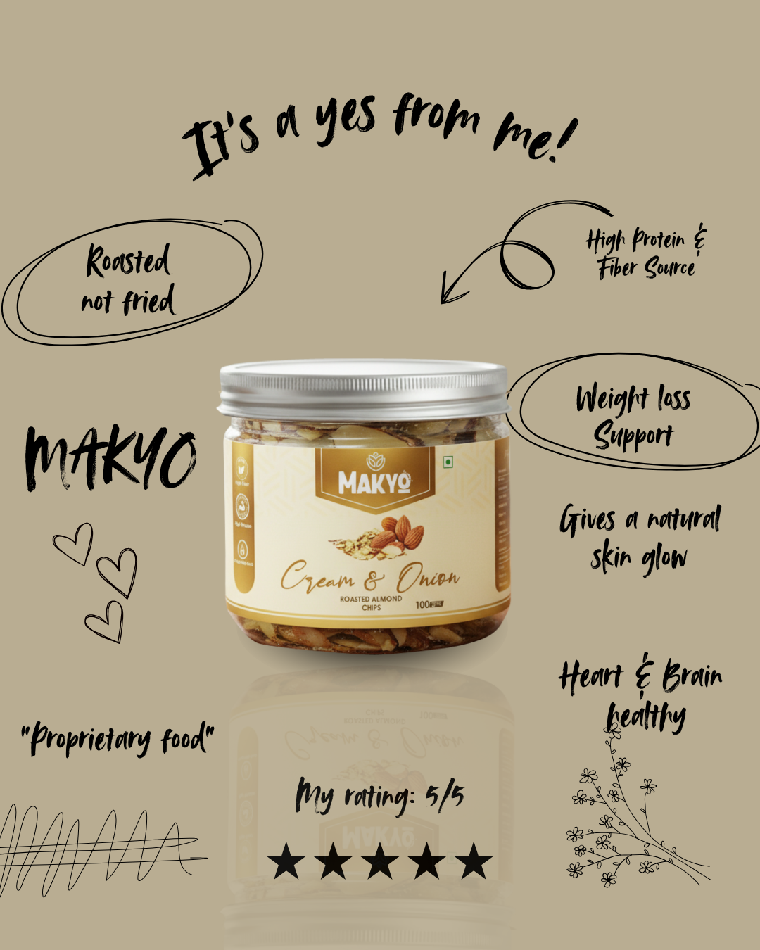 Crunchy Almond Cream and Onion Flavor Chips 200g