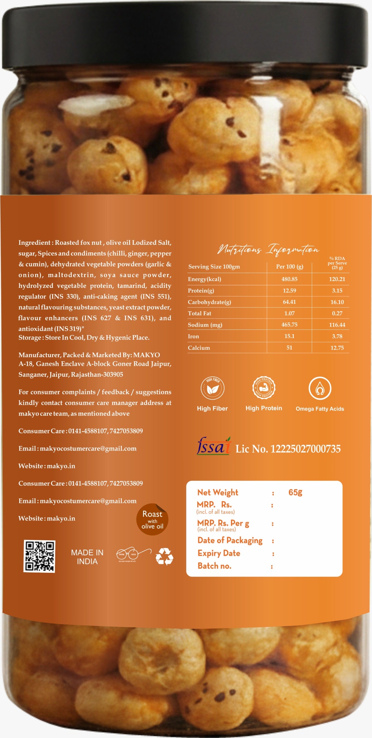 Peri - Peri Roasted Makhana, 65g