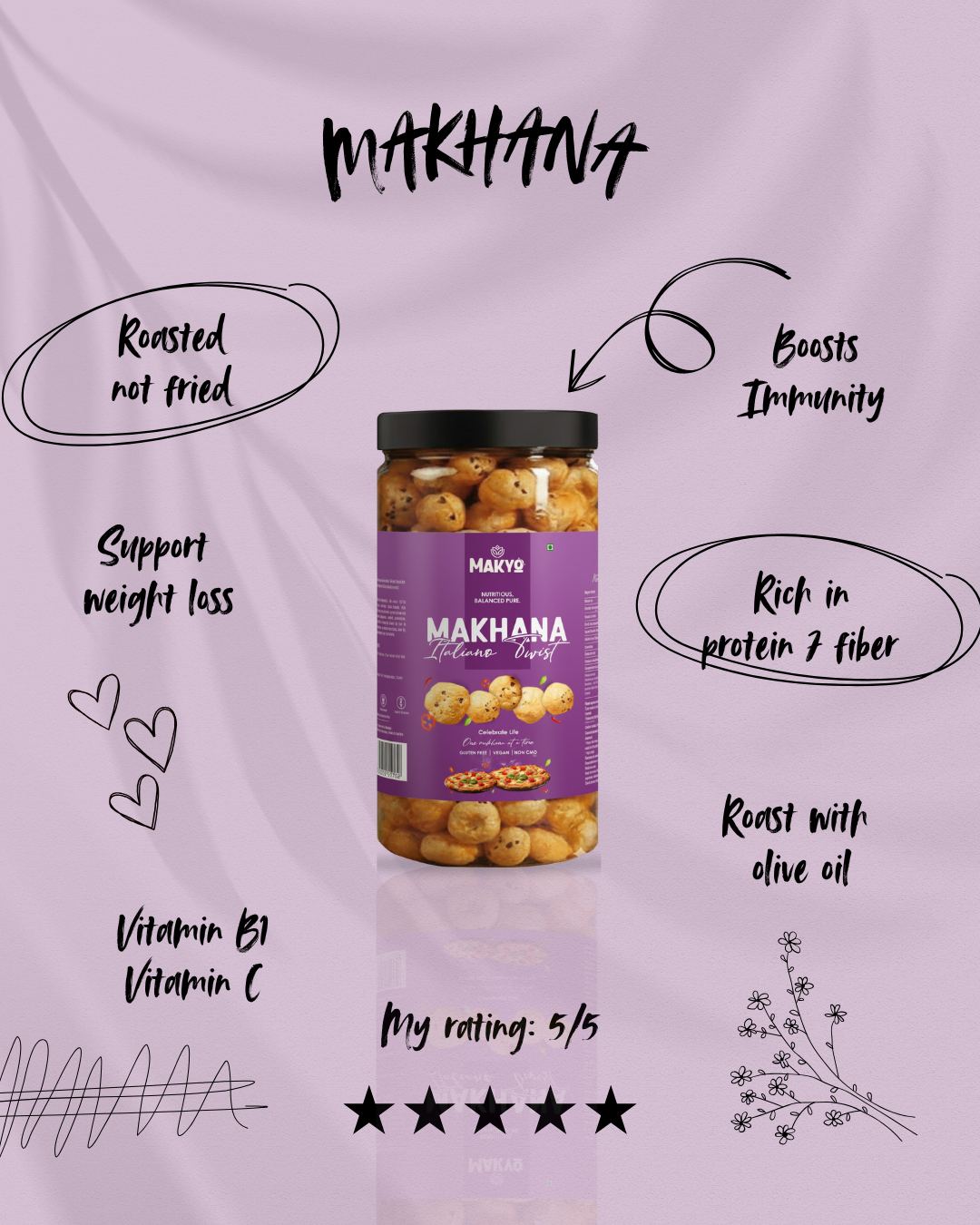 Italiano Twist Roasted Makhana, 65g