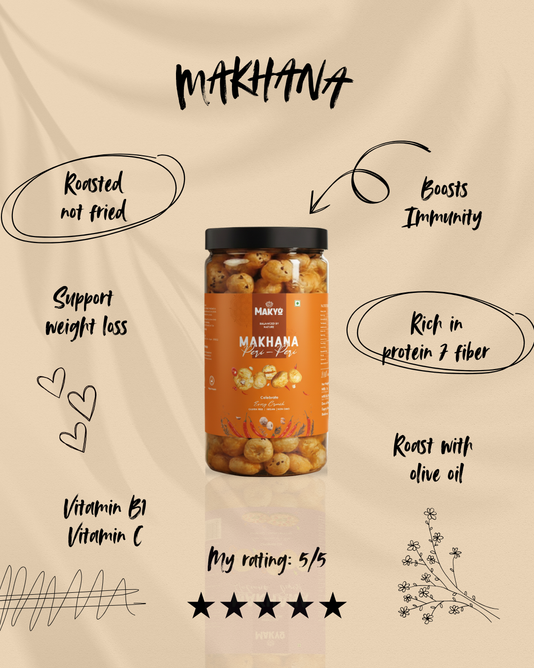 Peri - Peri Roasted Makhana, 65g