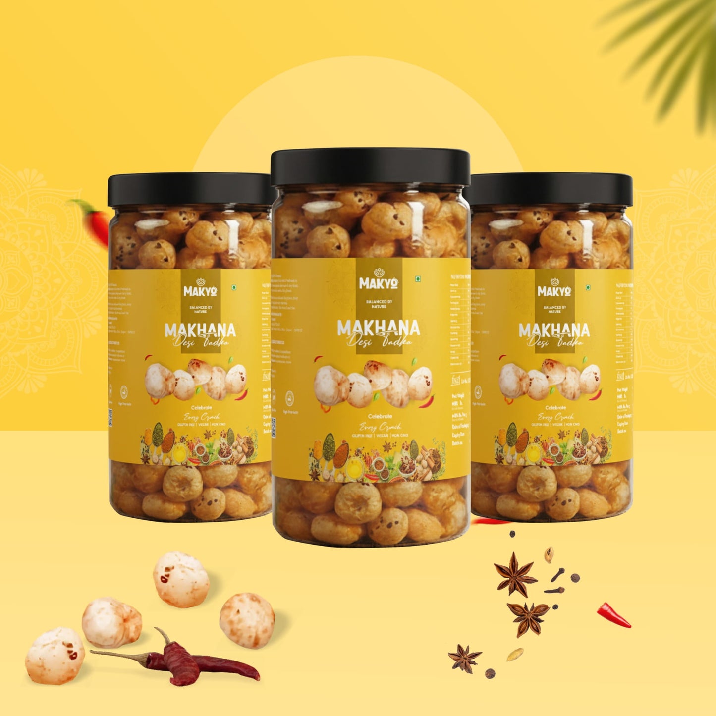 Makyo Triple Pack – Roasted Makhana, 3 × 65g